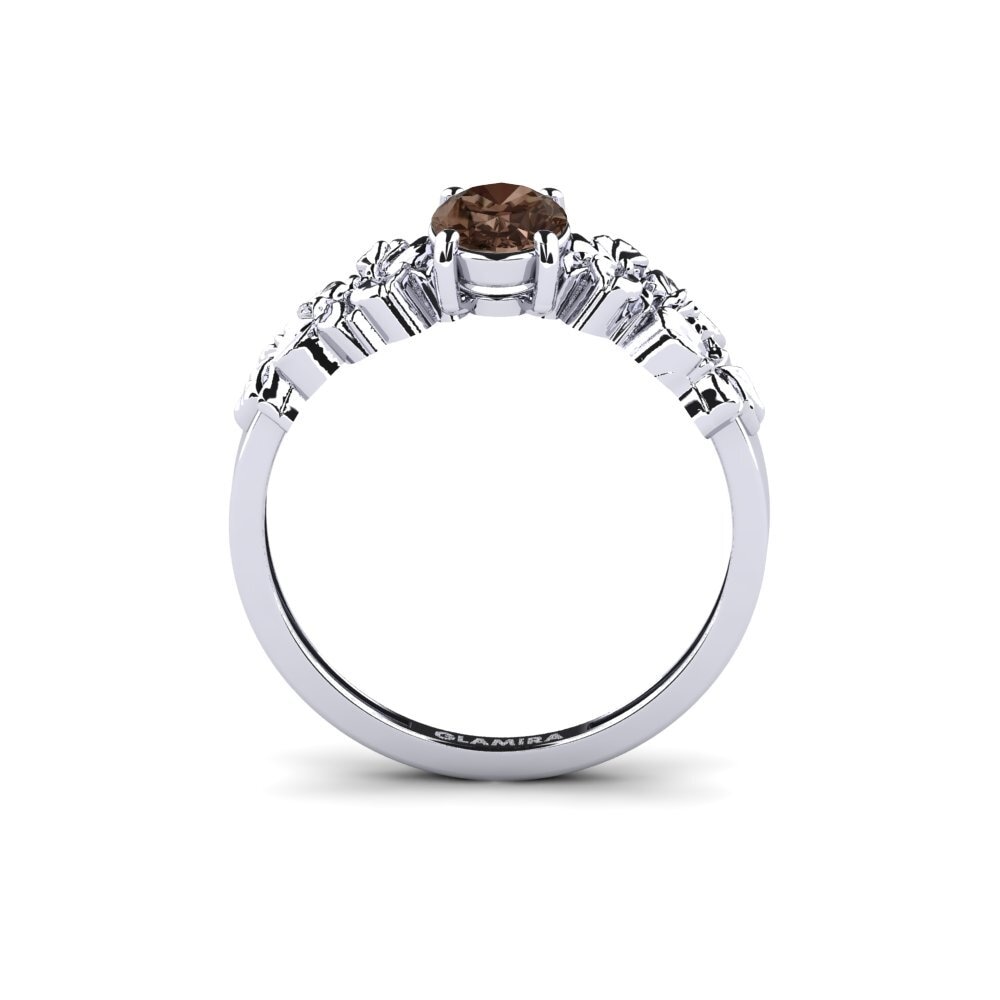 White Silver Smoky Quartz Ring Renelle