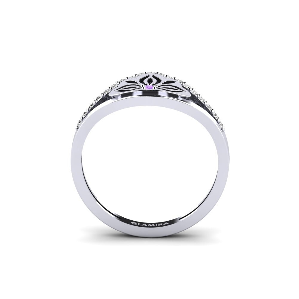 White Silver Amethyst Ring Rudang