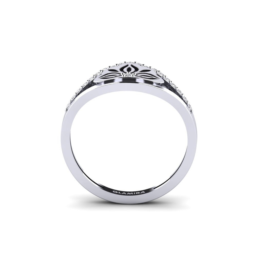 14k Oro Blanco Anillo Rudang