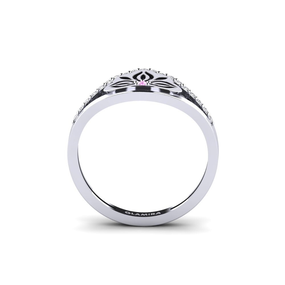 White Silver Pink Sapphire Ring Rudang