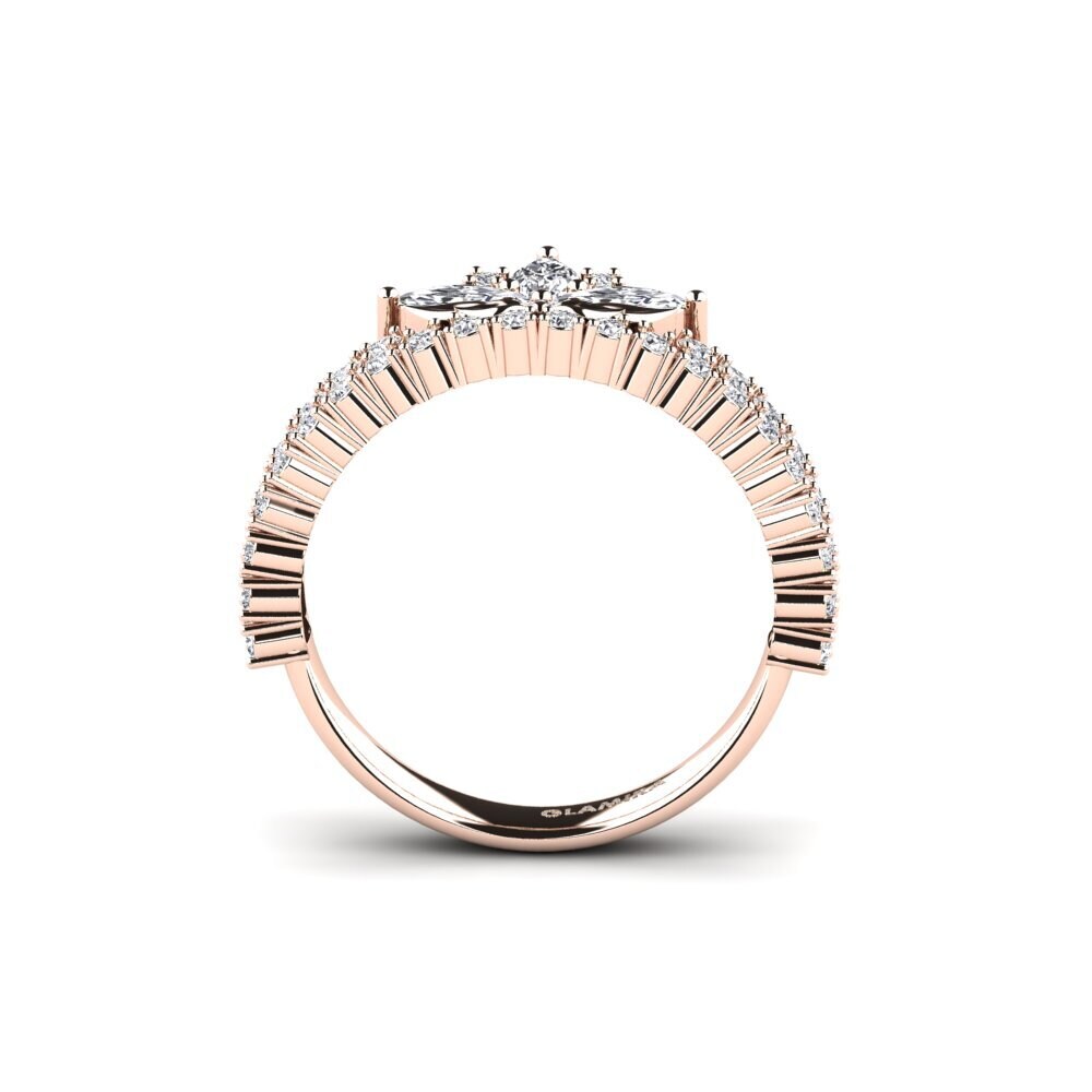 14ct Rose Gold Diamond Ring Rugosidade
