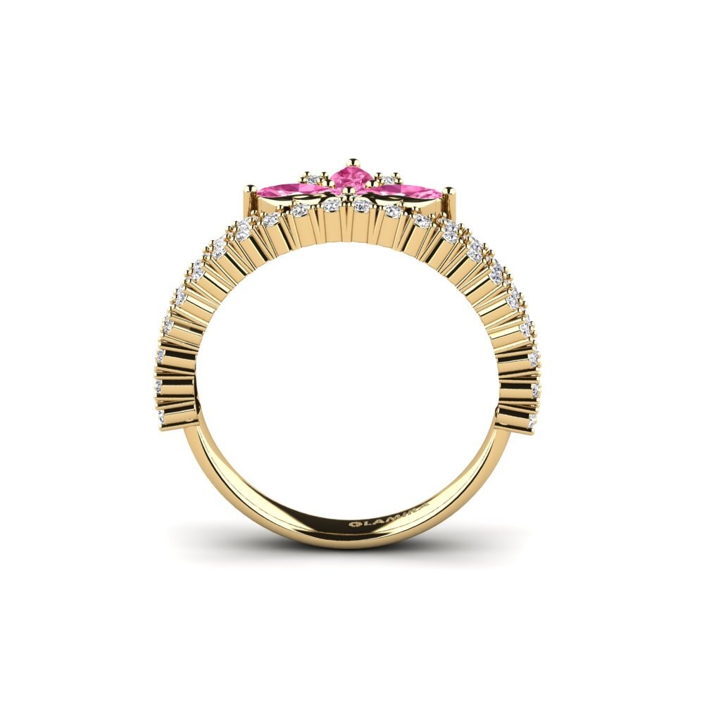 Zafiro Rosado Anillo Rugosidade