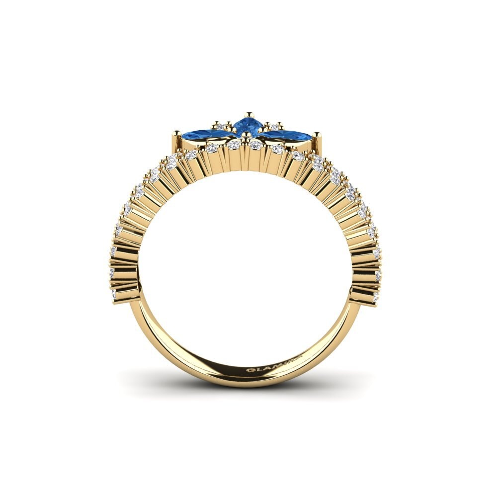 Dark Blue Zirconia Ring Rugosidade