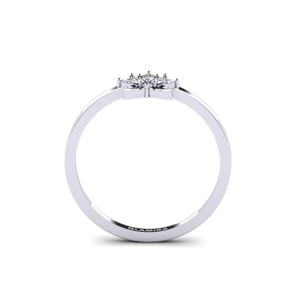 14k Oro Blanco Anillo Samklang