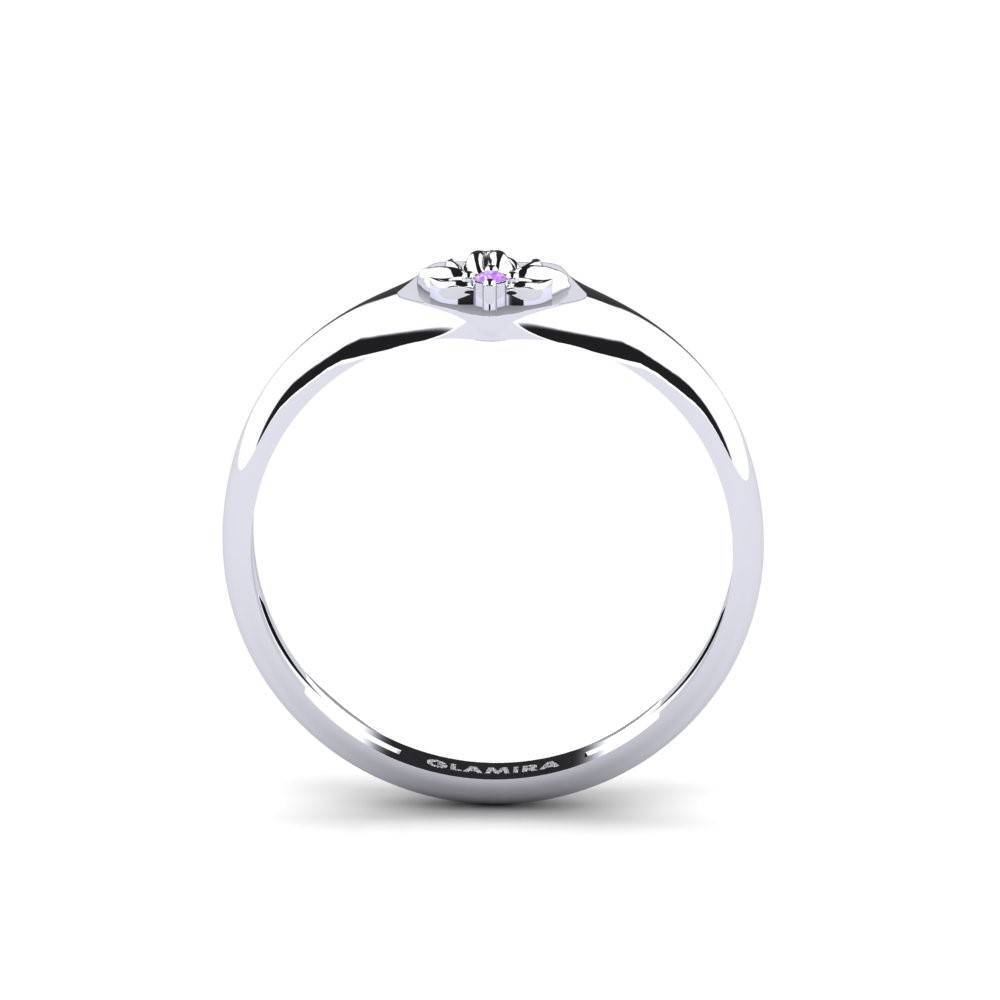 White Silver Amethyst Ring Sammetslen