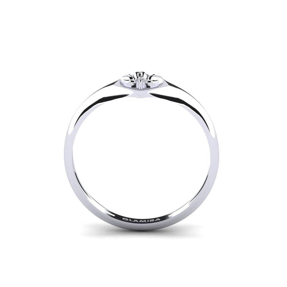 White Silver Diamond Ring Sammetslen