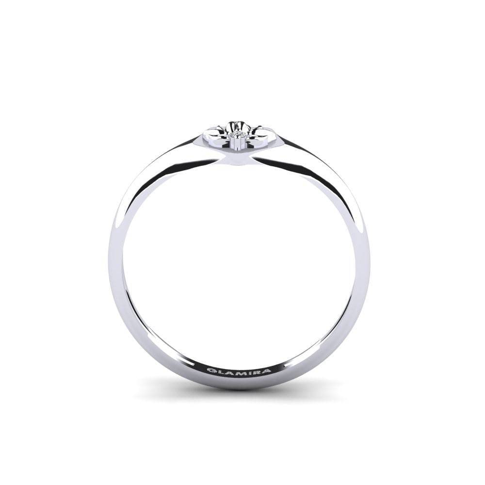 14k Oro Blanco Anillo Sammetslen