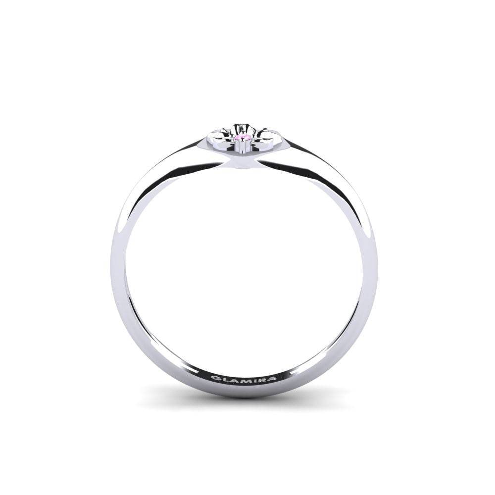 White Silver Pink Sapphire Ring Sammetslen