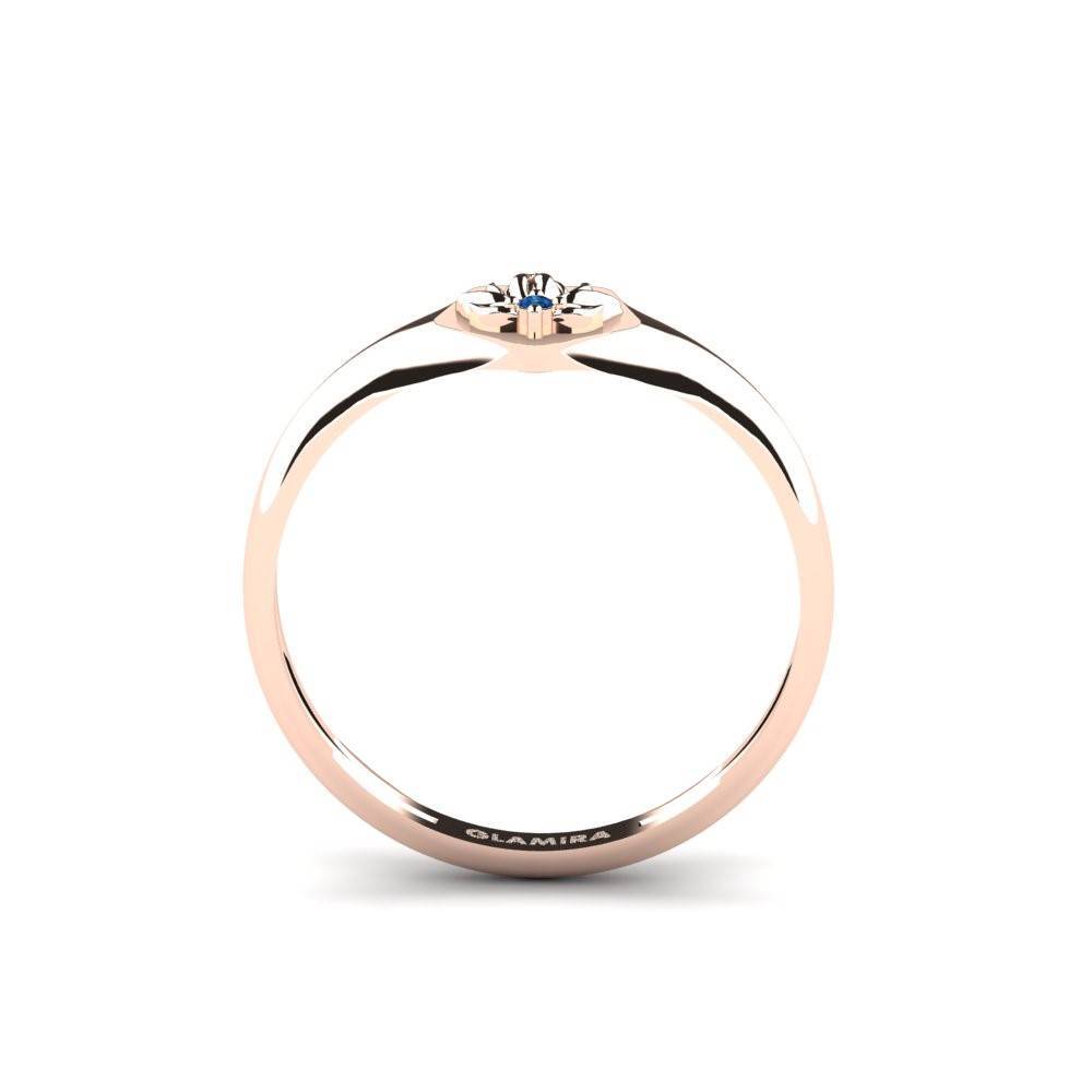 14ct Rose Gold Dark Blue Zirconia Ring Sammetslen