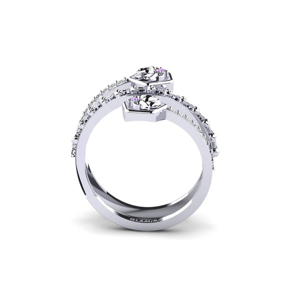 White Silver Amethyst Ring Samspelet