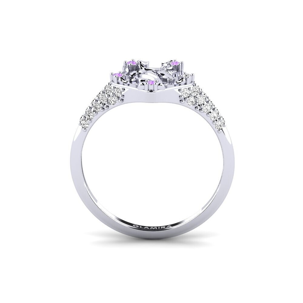 White Silver Amethyst Ring Sinnlight