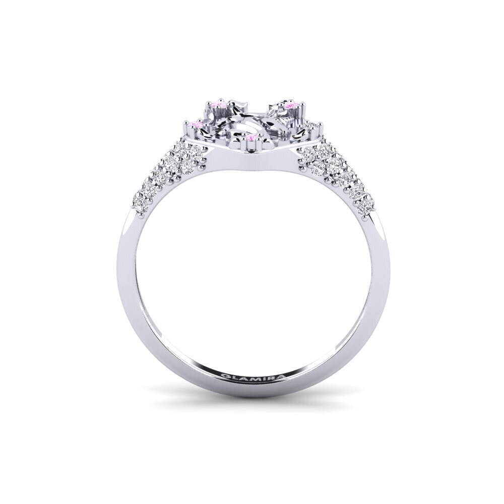 White Silver Pink Sapphire Ring Sinnlight