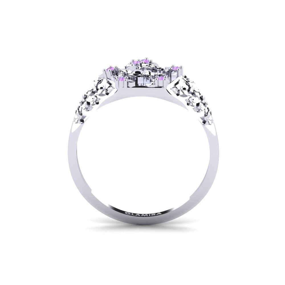 White Silver Amethyst Ring Skonsam
