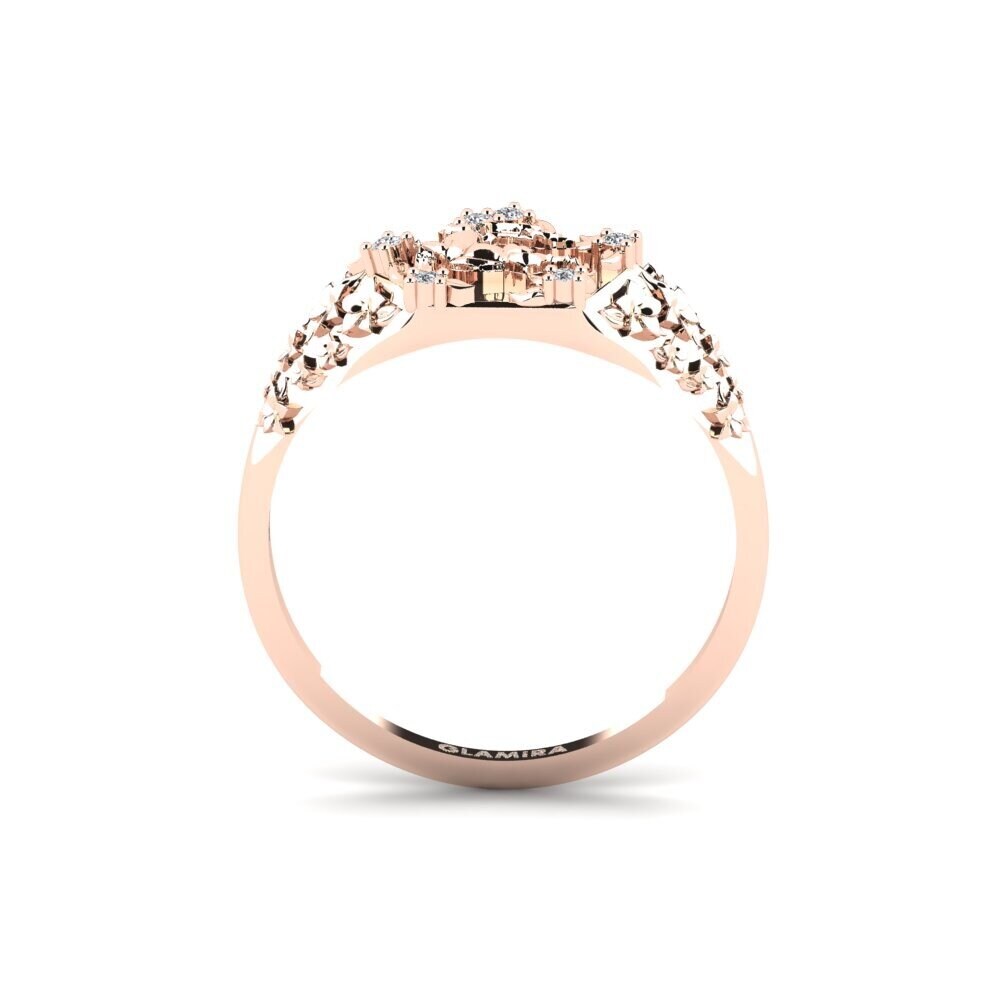 14ct Rose Gold Diamond Ring Skonsam