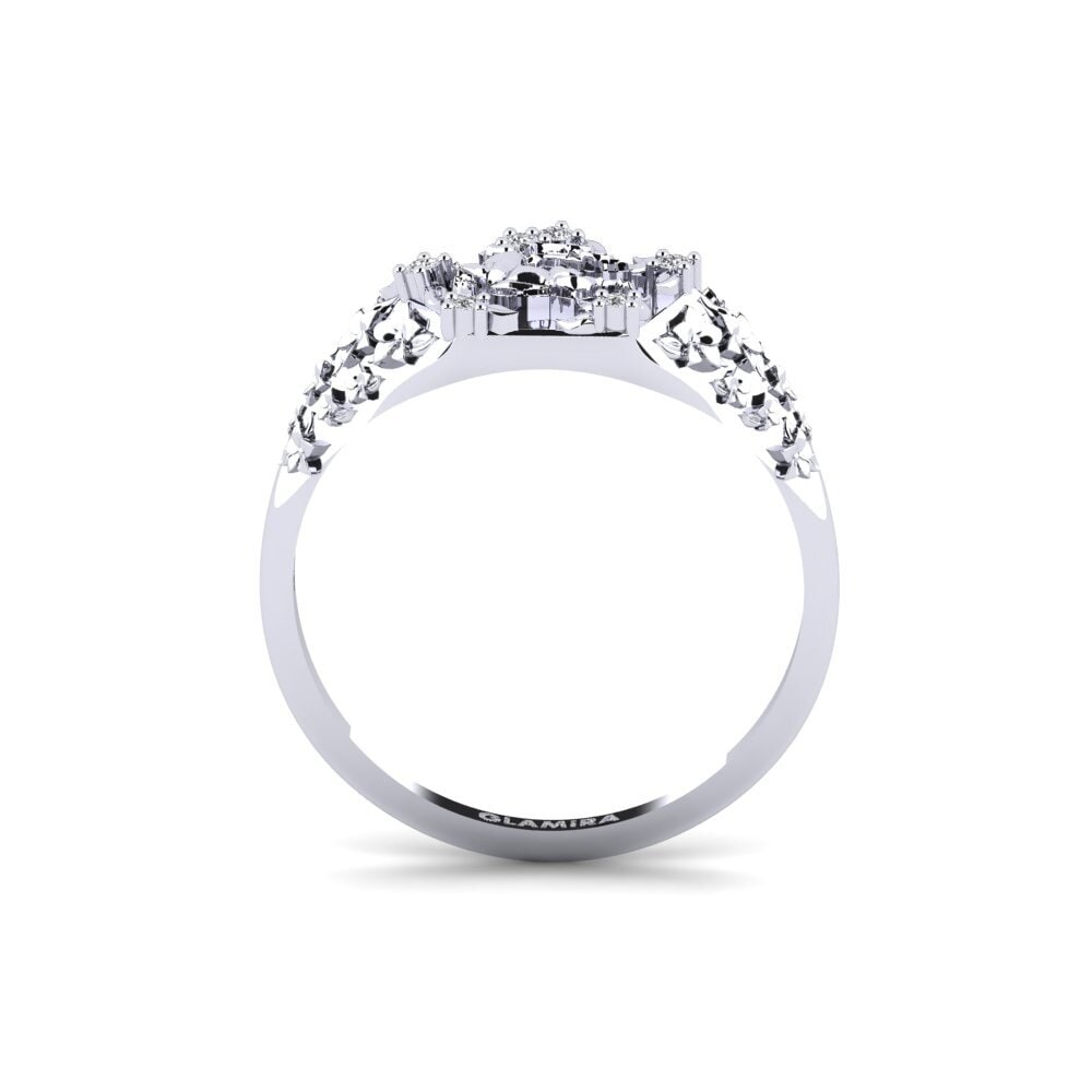 White Silver Diamond Ring Skonsam