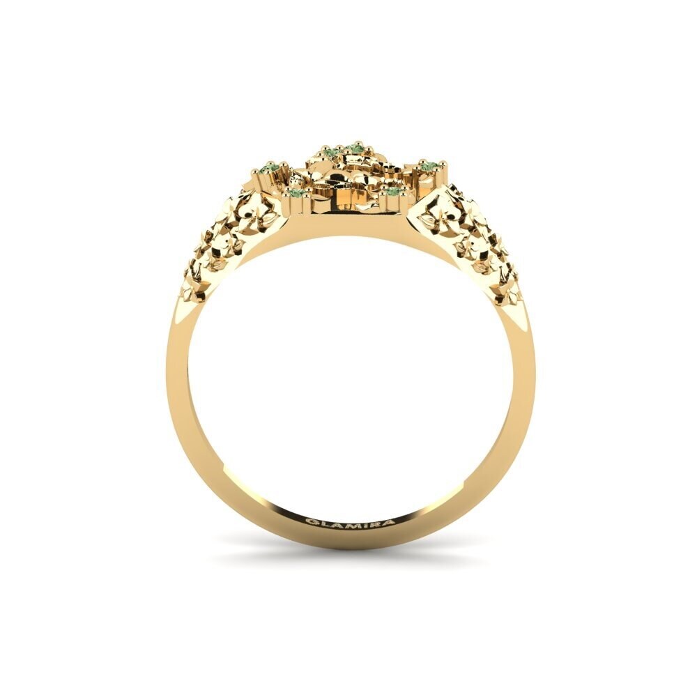 Diamante Verde Anel Skonsam