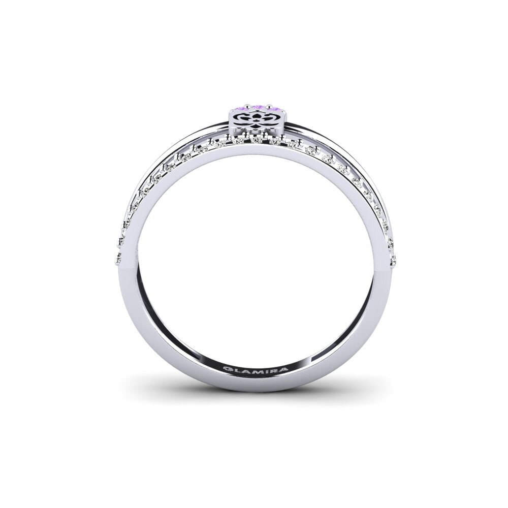 White Silver Amethyst Ring Thabilego