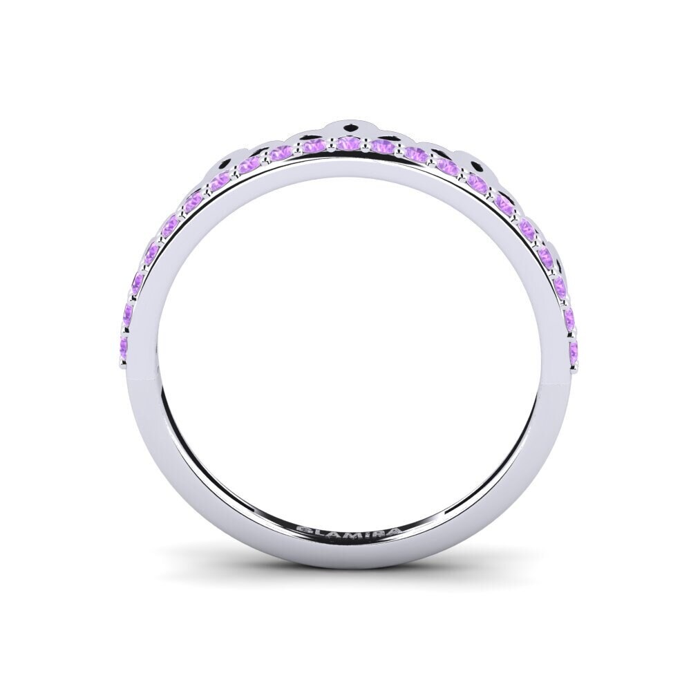 White Silver Amethyst Ring Thiwe