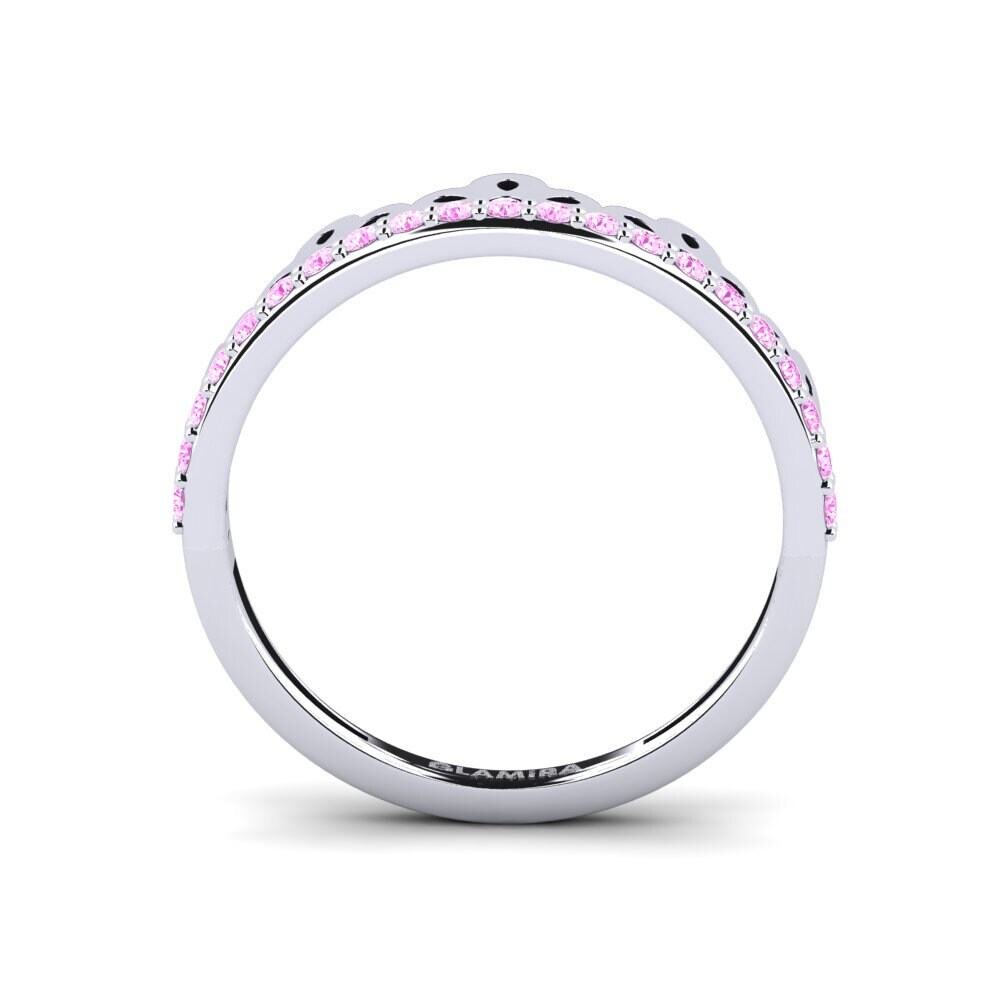 White Silver Pink Sapphire Ring Thiwe