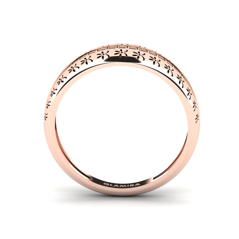 14ct Rose Gold Dark Blue Zirconia Ring Tsakeke