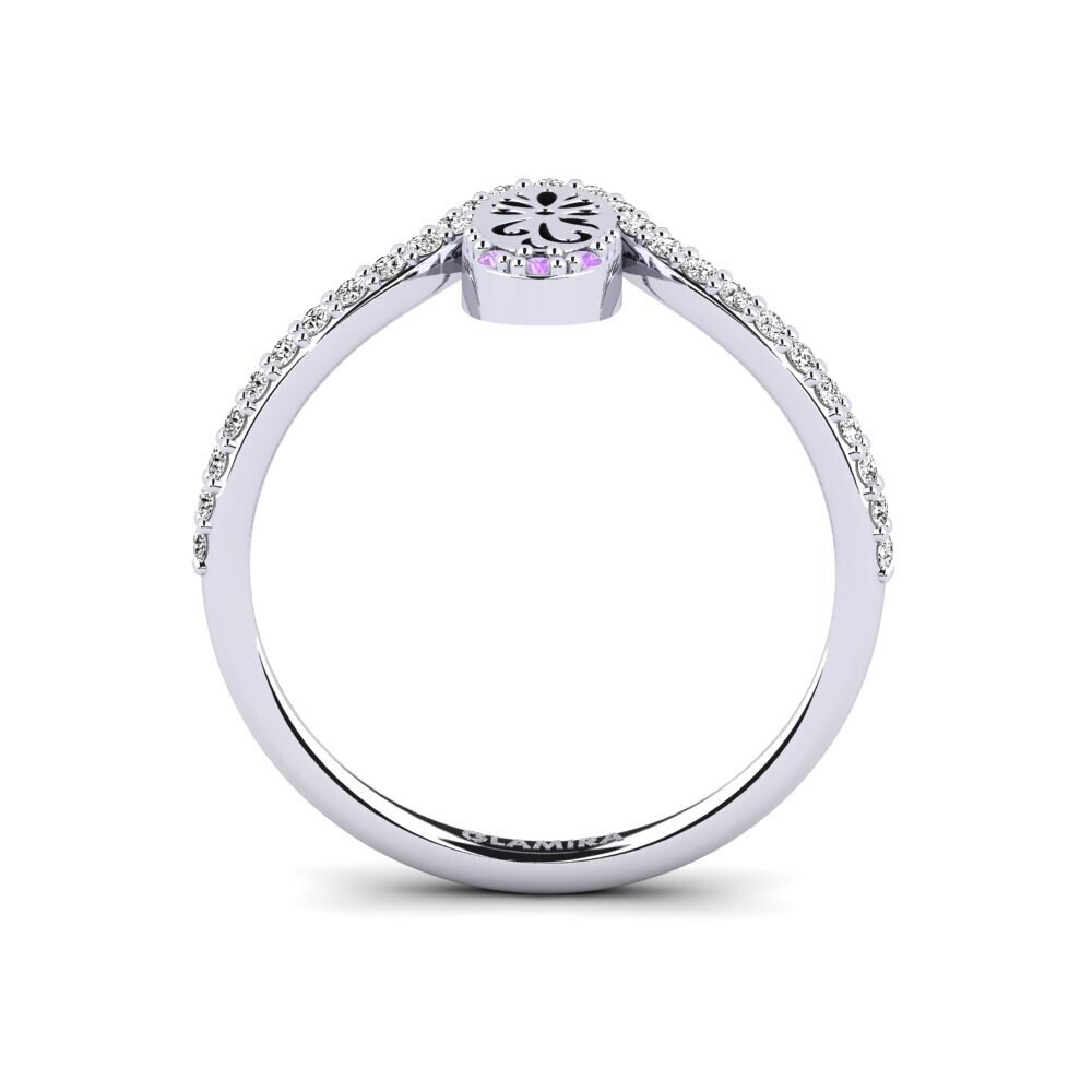 White Silver Amethyst Ring Ugyohewe