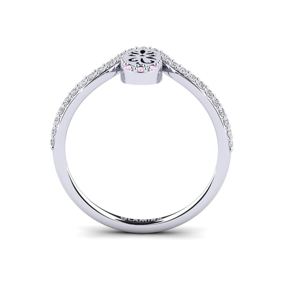 White Silver Pink Sapphire Ring Ugyohewe