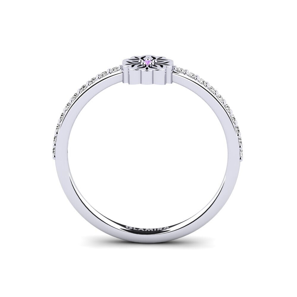 White Silver Amethyst Ring Wishimye