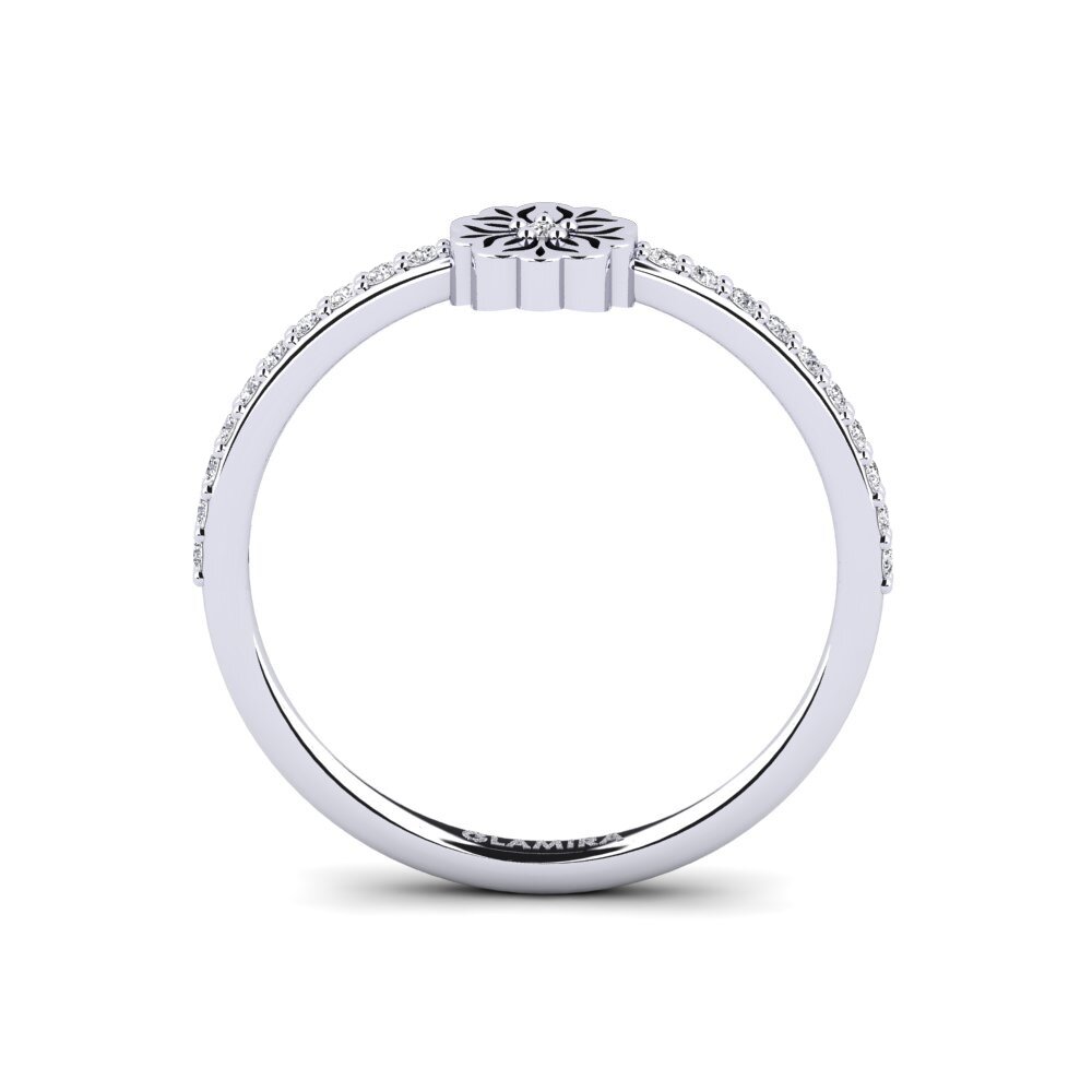 14k Oro Blanco Anillo Wishimye