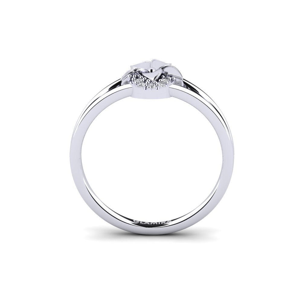 14k Oro Blanco Anillo Delancey