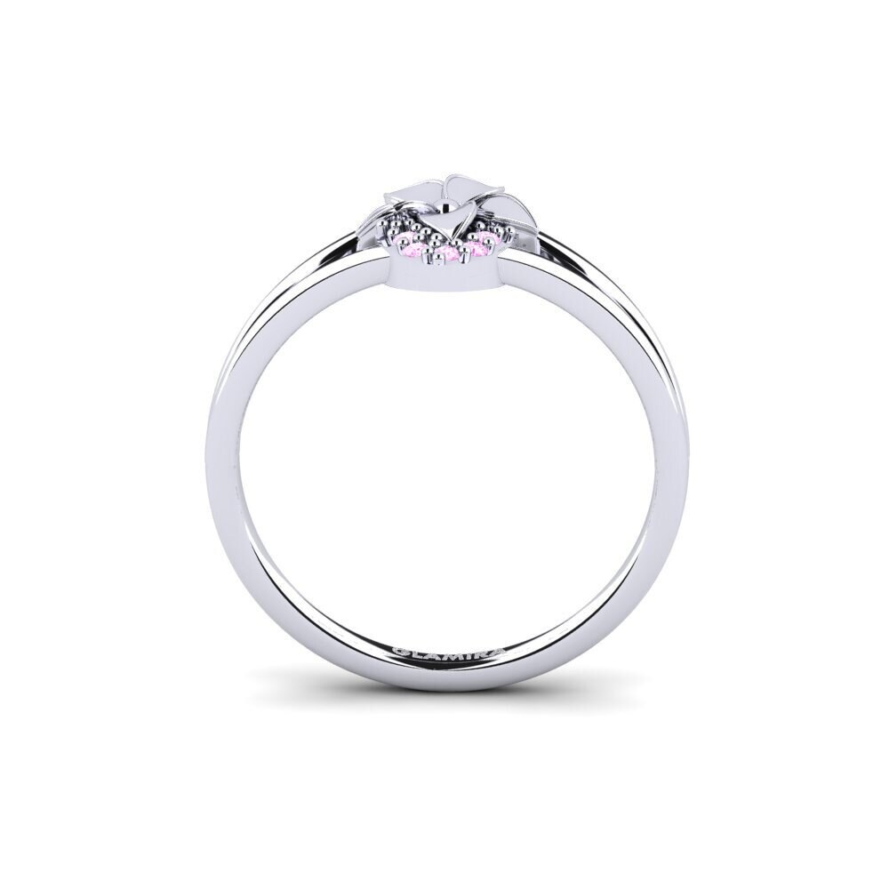 White Silver Pink Sapphire Ring Delancey