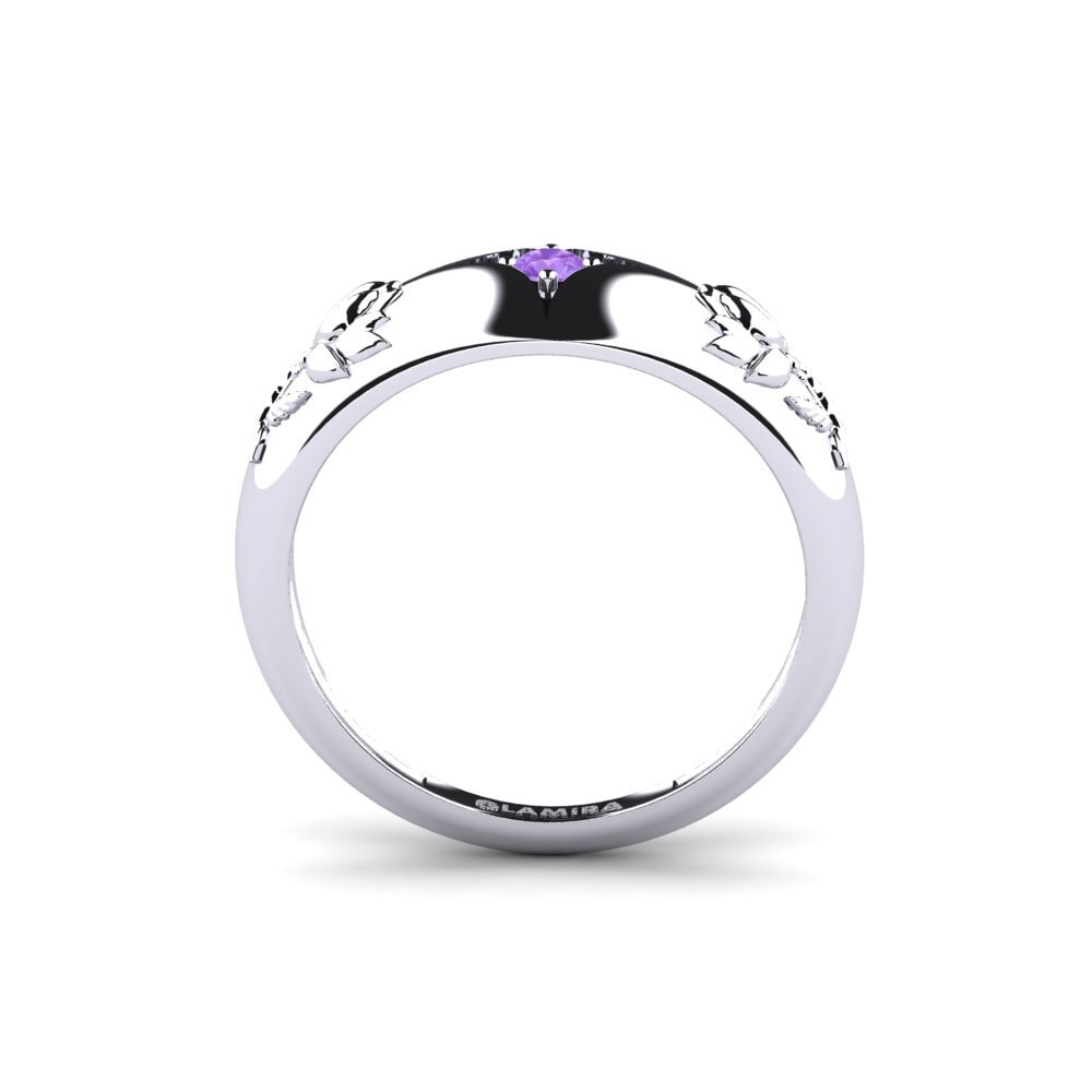 White Silver Amethyst Ring Djupverkan