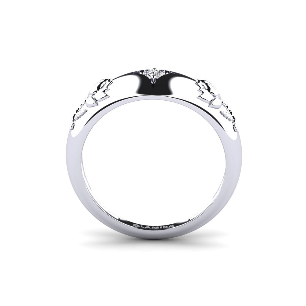 14k Oro Blanco Anillo Djupverkan