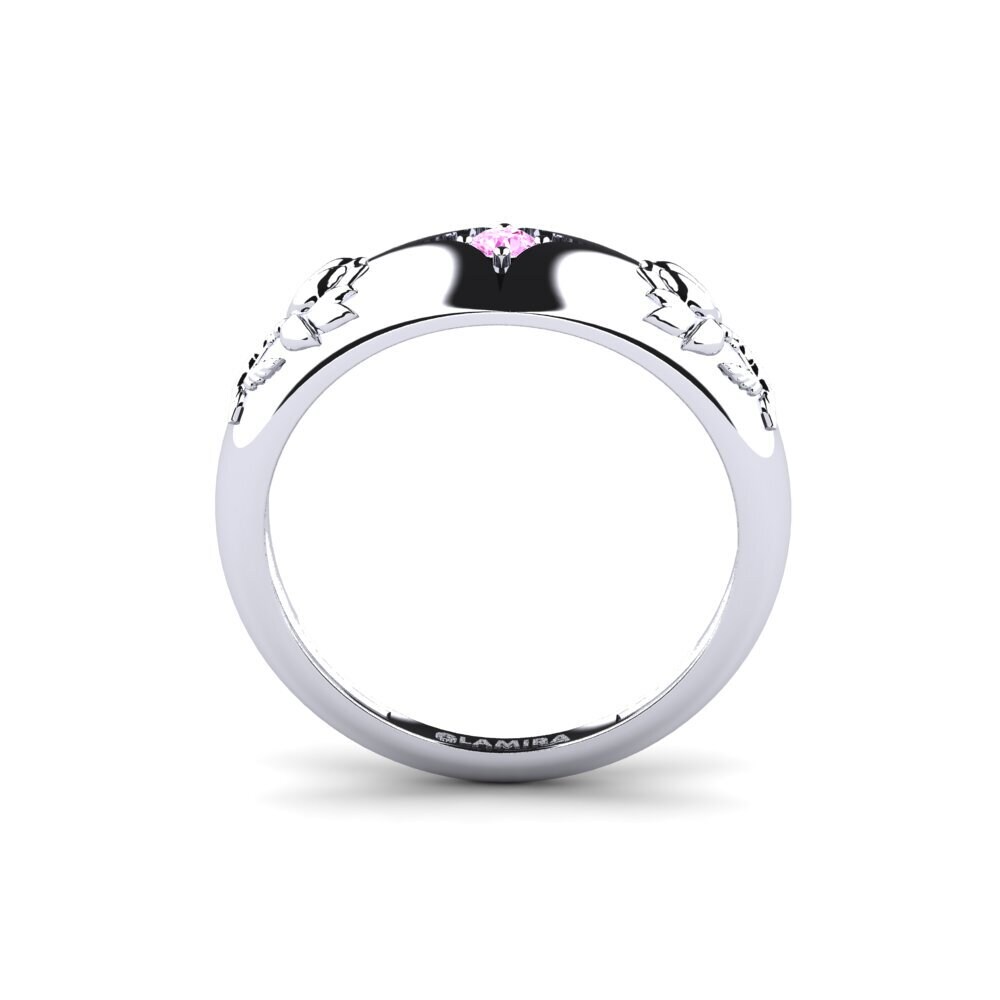 White Silver Pink Sapphire Ring Djupverkan