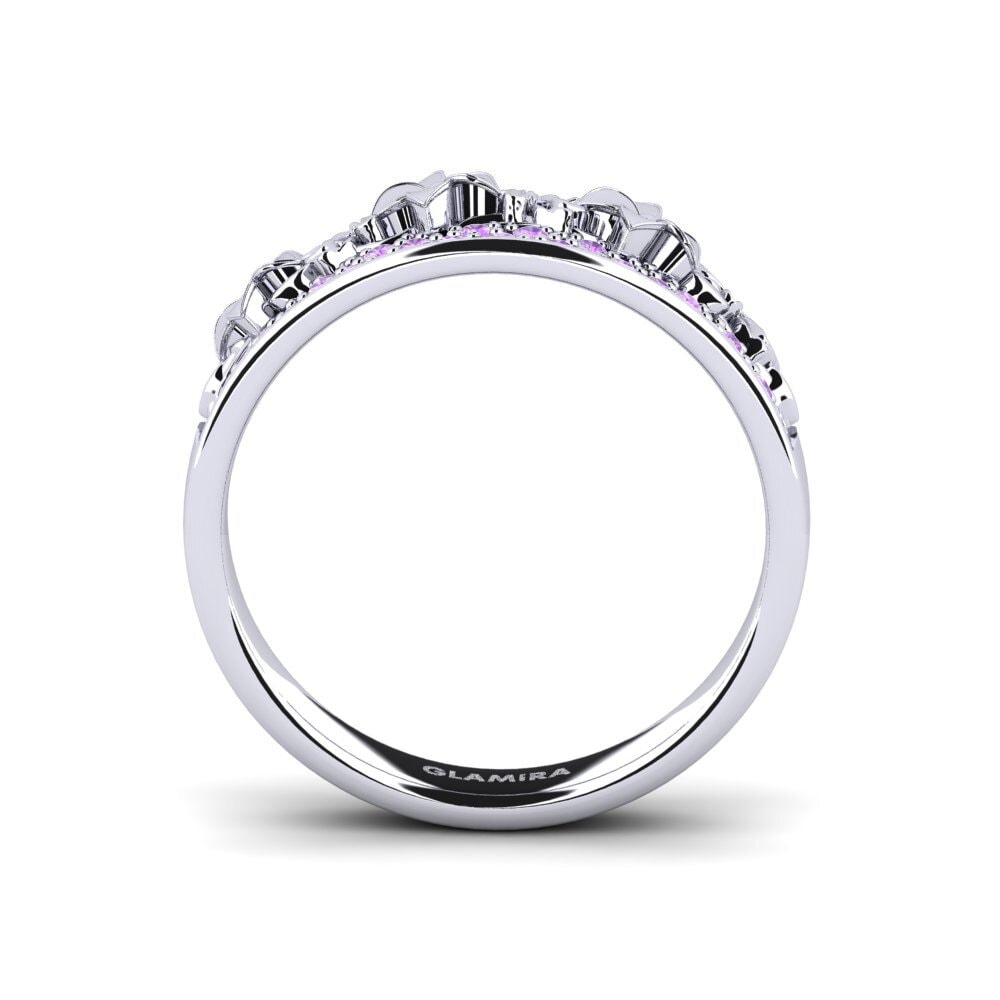 White Silver Amethyst Ring Ellor