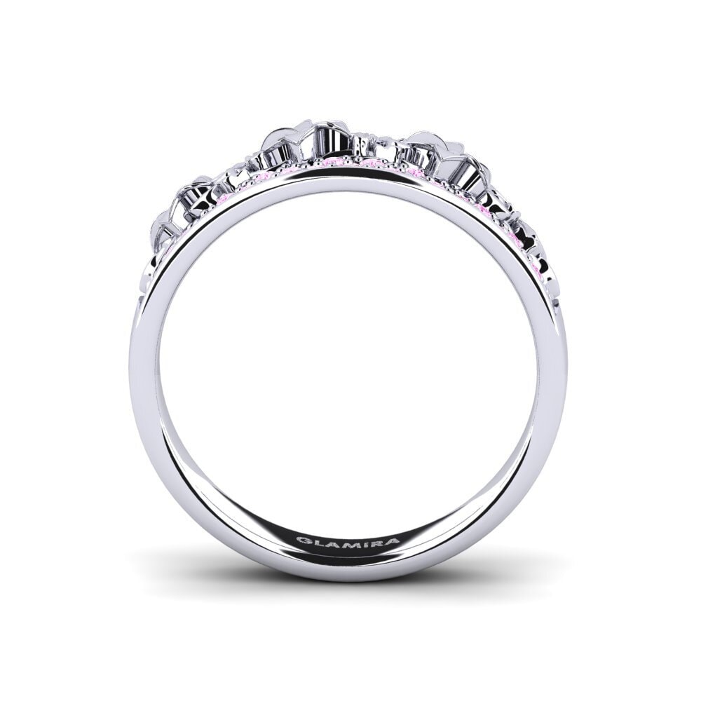 White Silver Pink Sapphire Ring Ellor