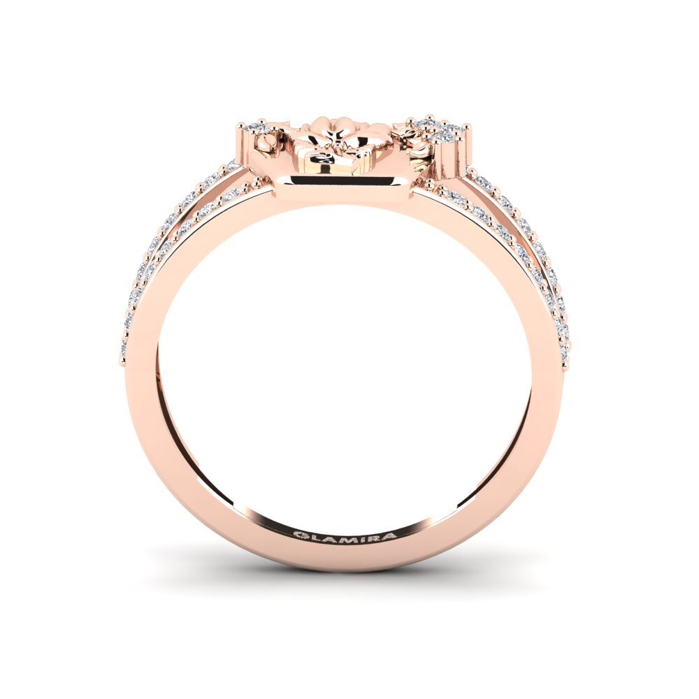 14ct Rose Gold Diamond Ring Escavado