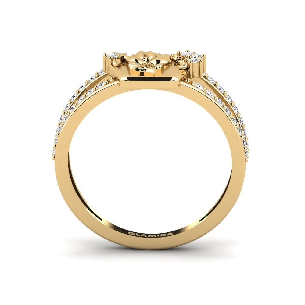 Zafiro blanco Anillo Escavado