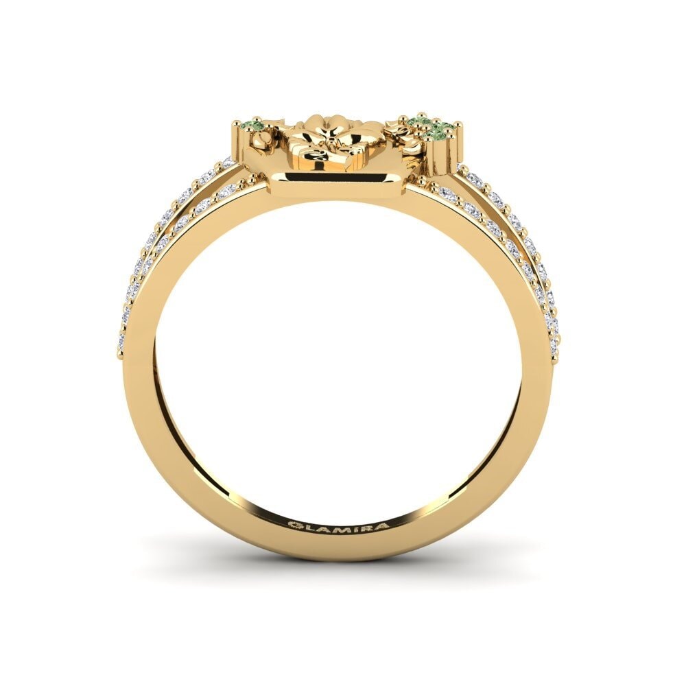 Diamante Verde Anel Escavado
