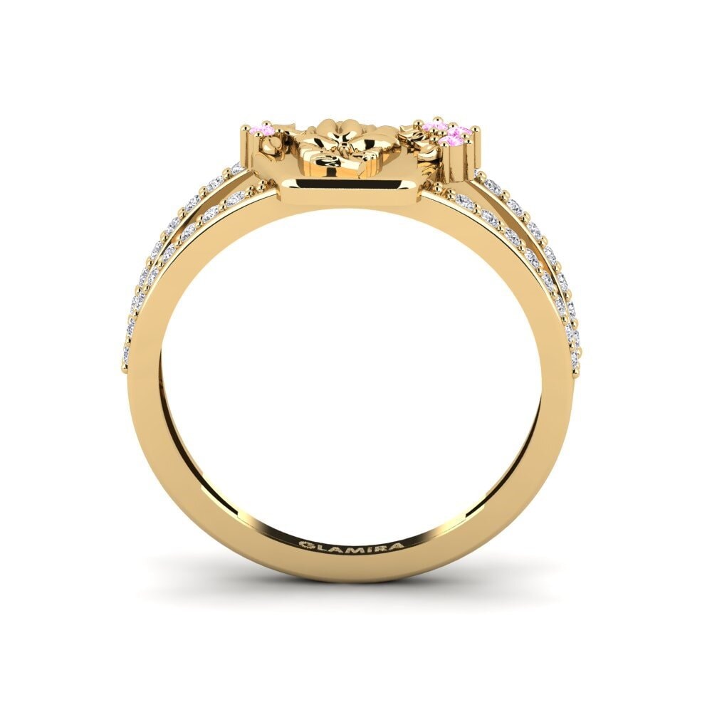 Zafiro Rosado Anillo Escavado