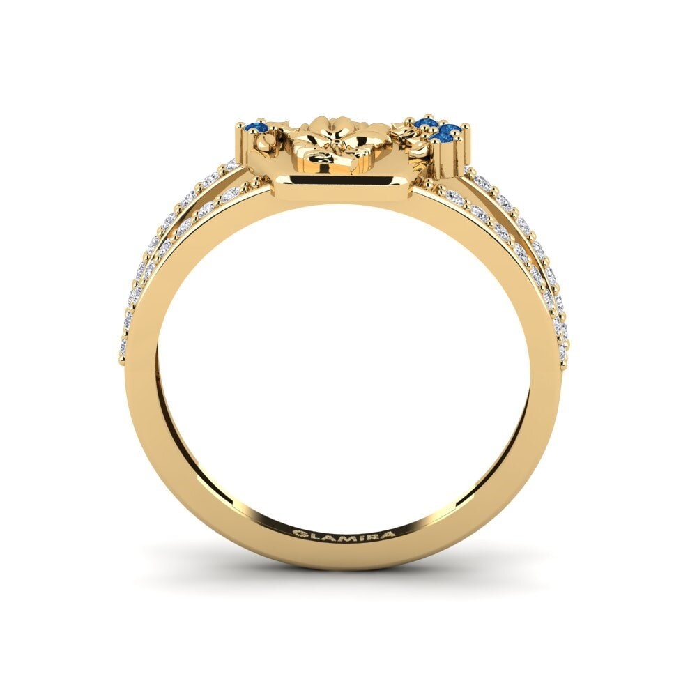 Dark Blue Zirconia Ring Escavado