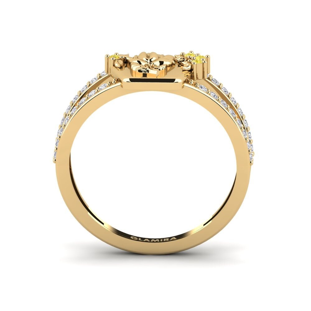 Zafiro amarillo Anillo Escavado