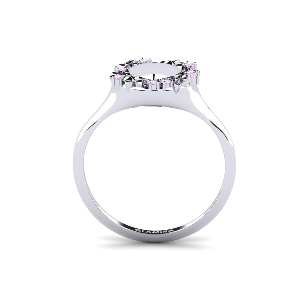 White Silver Pink Sapphire Ring Fitzroya