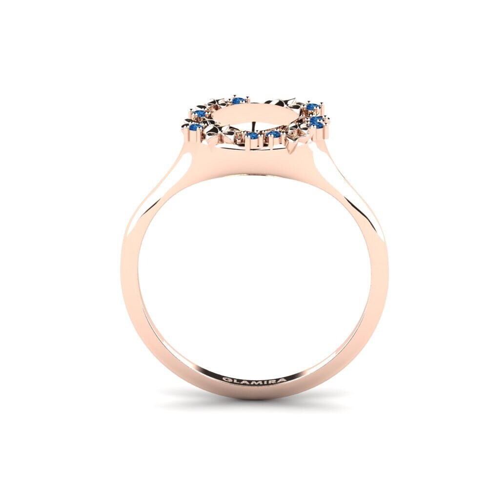 14ct Rose Gold Dark Blue Zirconia Ring Fitzroya