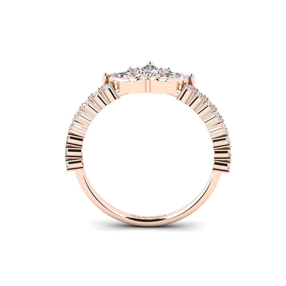 14ct Rose Gold Diamond Ring Intaglio