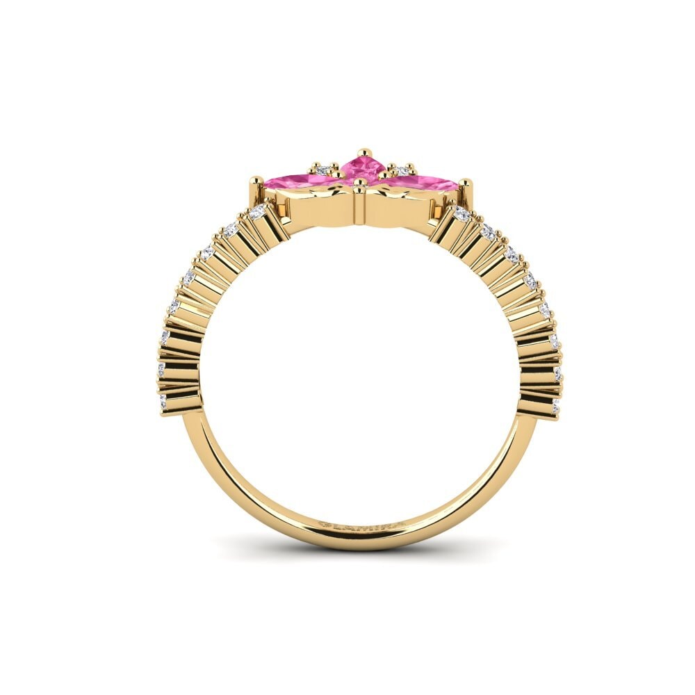Zafiro Rosado Anillo Intaglio
