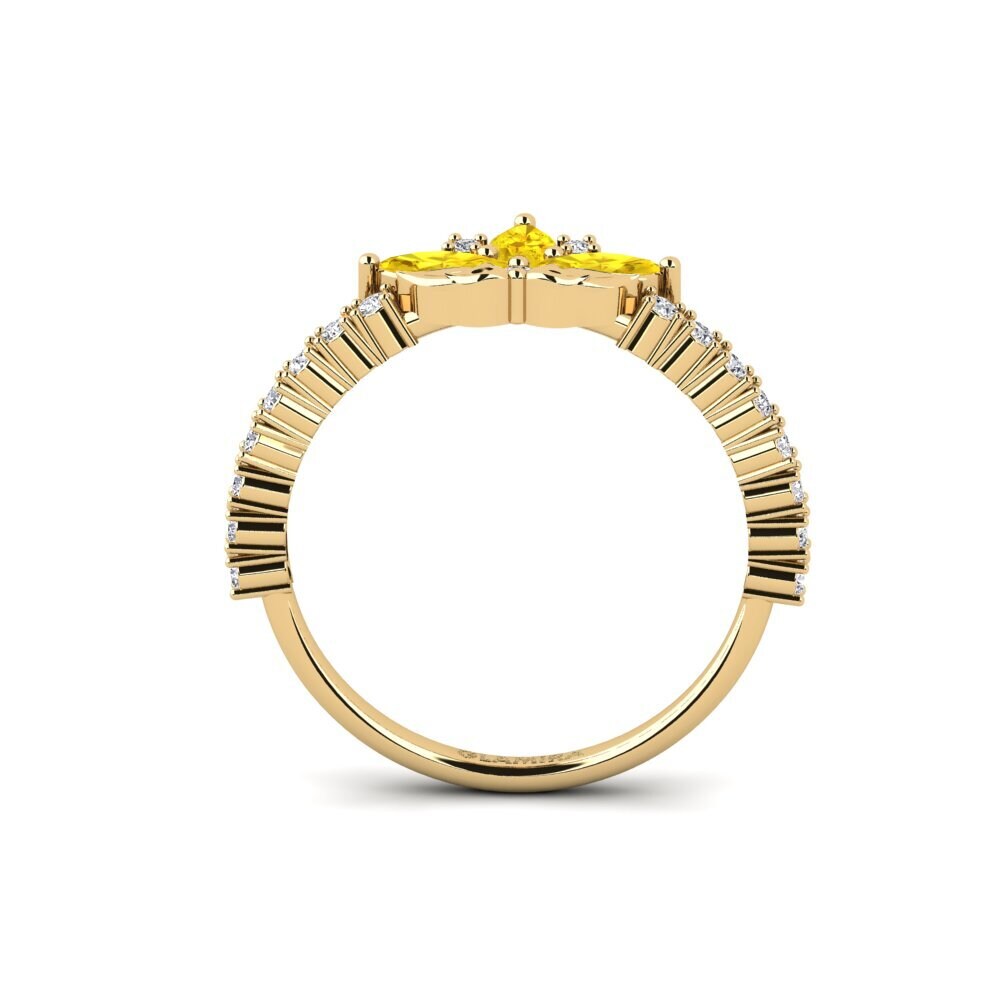 Zafiro amarillo Anillo Intaglio