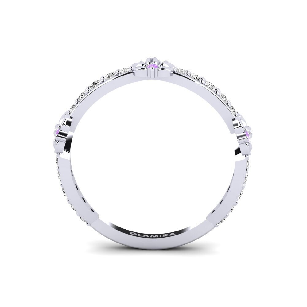 White Silver Amethyst Ring Ljusning