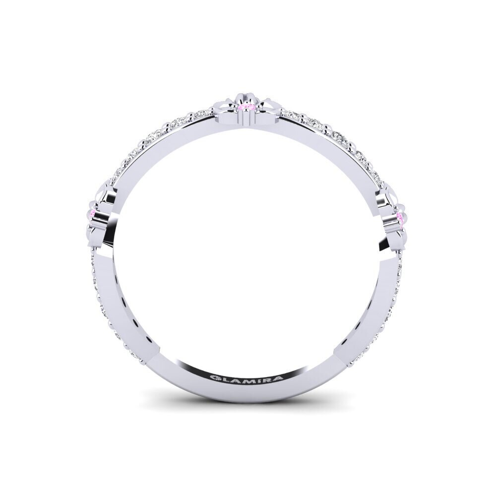 White Silver Pink Sapphire Ring Ljusning