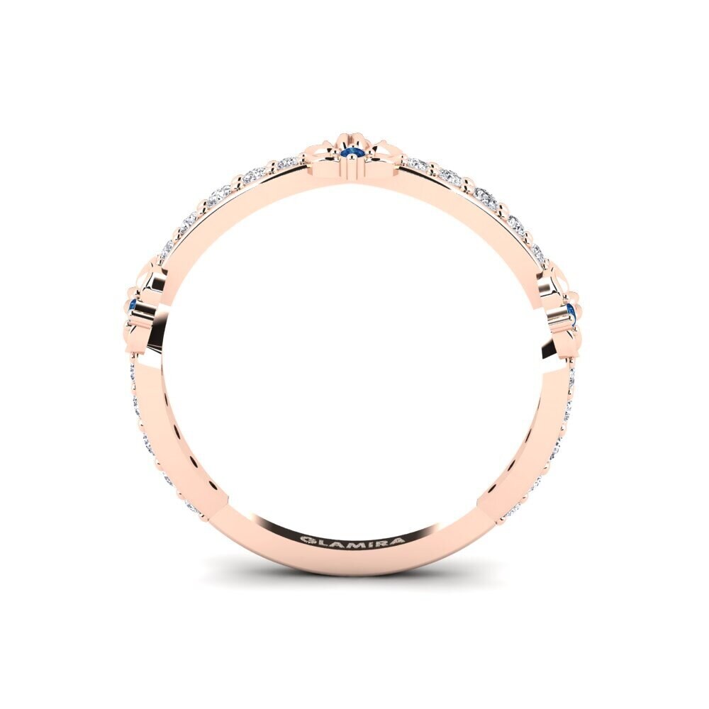 14ct Rose Gold Dark Blue Zirconia Ring Ljusning
