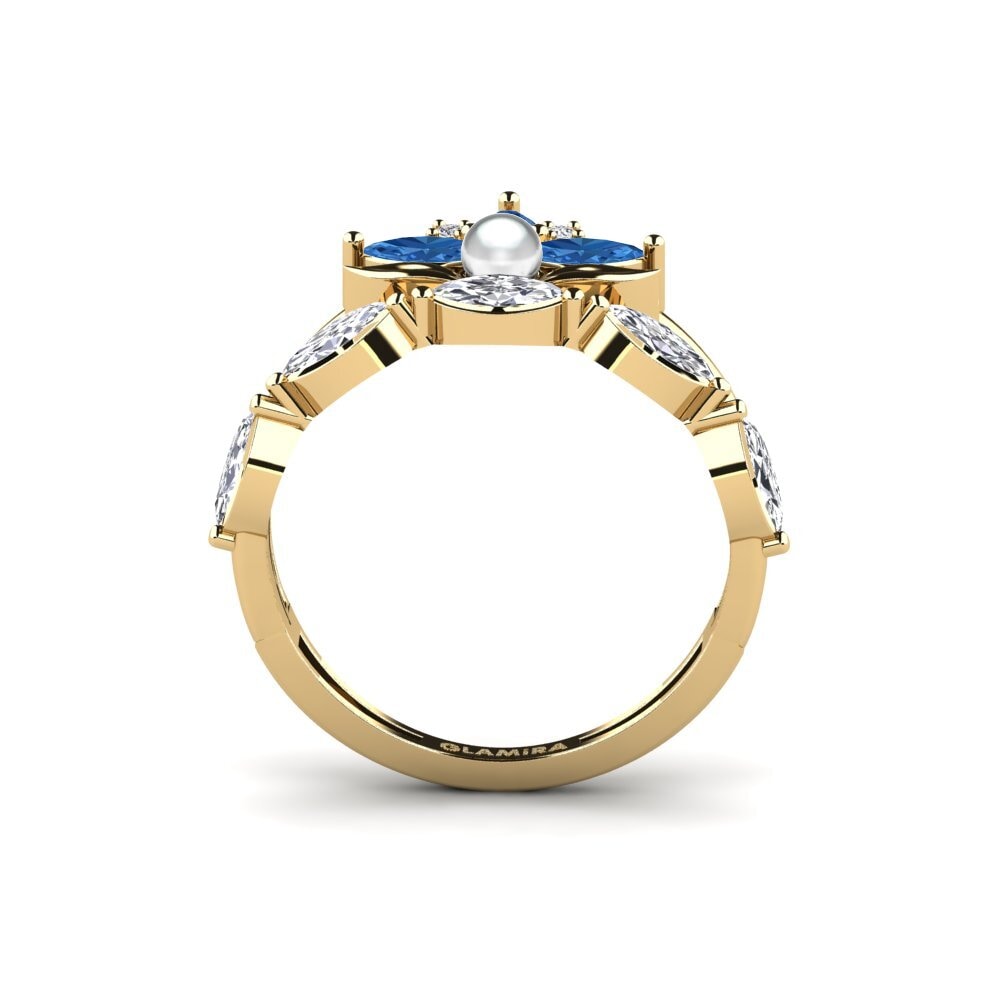Dark Blue Zirconia Ring Modelado
